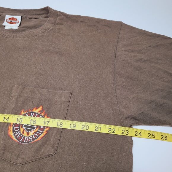 Mt. Pleasant Michigan Map Harley Davidson Biker T-shirt Men's XL Brown - Picture 7 of 9